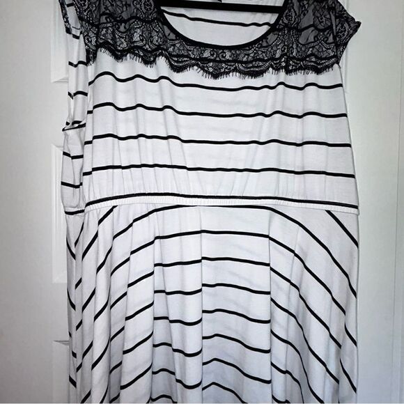 Torrid Lace Stripe Print Sleeveless A-Line Dress - Picture 3 of 7